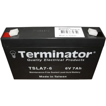 Terminator Rechargeable Sealed Lead Acid Batteries 6V 7Ah, TSLA7-6