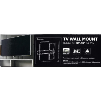 Terminator TV Wall Mount Bracket 32 to 55in Fixed for Flat LED & LCD with Level Meter TTWM3255F