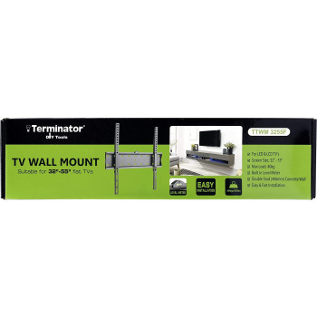 Terminator TV Wall Mount Bracket 32 to 55in Fixed for Flat LED & LCD with Level Meter TTWM3255F