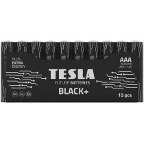 Tesla AAA Battery Black+ Alkaline - Plus Extra Energy Batteries Shrink Foil LR03/1.5V Pack of 10