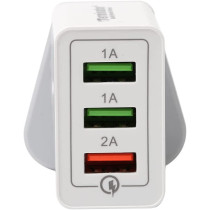 Terminator Fast Charger With 3 Usb 13A Qualcomm Quick Charge Technology3.0 Speed Adapter Tus4A-3Usb