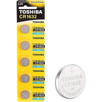 Toshiba CR1632 3V Lithium Coin Cell Battery Pack of 5 batteries Expiry date Nov 2026