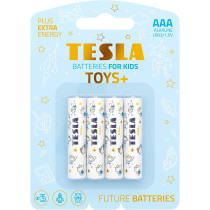 Tesla AAA Battery For Kids Boys Toys+ Alkaline - Plus Extra Energy Blister Foil LR03/1.5V Pack of 4