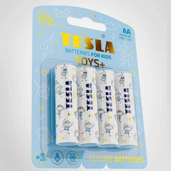 Tesla AAA Battery For Kids Boys Toys+ Alkaline - Plus Extra Energy Blister Foil LR03/1.5V Pack of 4