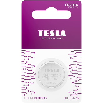 Tesla CR2016 Battery Hearing Aid Coin - Lithium Cell Batteries Blister Foil CR2016/3V Pack of 5