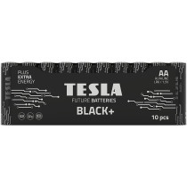Tesla AA Battery Black+ Alkaline - Plus Extra Energy Batteries Shrink Foil LR6/1.5V Pack of 10
