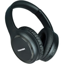 Toshiba Noise Cancelling Bluetooth Headphones | Wireless Over Ear Headphones | Bluetooth Headset with Microphone | 20 Hours of Talk & Music Time | 33 FT Operating Range | RZE-BT1200H(K), Black
