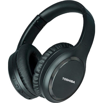 TOSHIBA Cancelling Bluetooth Headphones Wireless Over Ear Headphones | Headset with Microphone | 20 Hours of Talk & Music Time | 33 FT Operating Range | RZE-BT1200H(K), Black