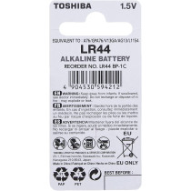 Toshiba LR44 AG13 1.5V Alkaline battery (0% Mercury) Equivalent to: A76, GPA76, V13GA, AG13, L1154