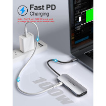 Vention USB C Hub Multiport Adapter Dock, Vention 7 in 1 Type C Dongle to 4K HDMI 3 USB 3.0 Port 100W PD SD/TF Card Readers for Laptop MacBook Air iPad Pro XPS Thunderbolt Hub Multiport Adapter