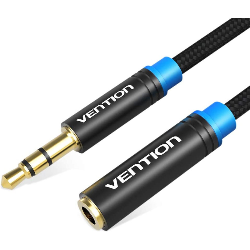 Vention 3.5mm AUX Cord, AUX Cable for Headphones, Phone, Car Stereo, iPhone, iPad, HTC, LG (16FT/5M, 3.5 mm Extension, Black)