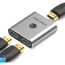 Vention 2 IN 1 OUT HDMI Switch, Bi-Directional HDMI Splitter (One Display at a time) Easy Switch HDMI Selector Support 4K, HDCP Compatible for TV Box, PS4, Laptop, PC HDTV Projector, etc