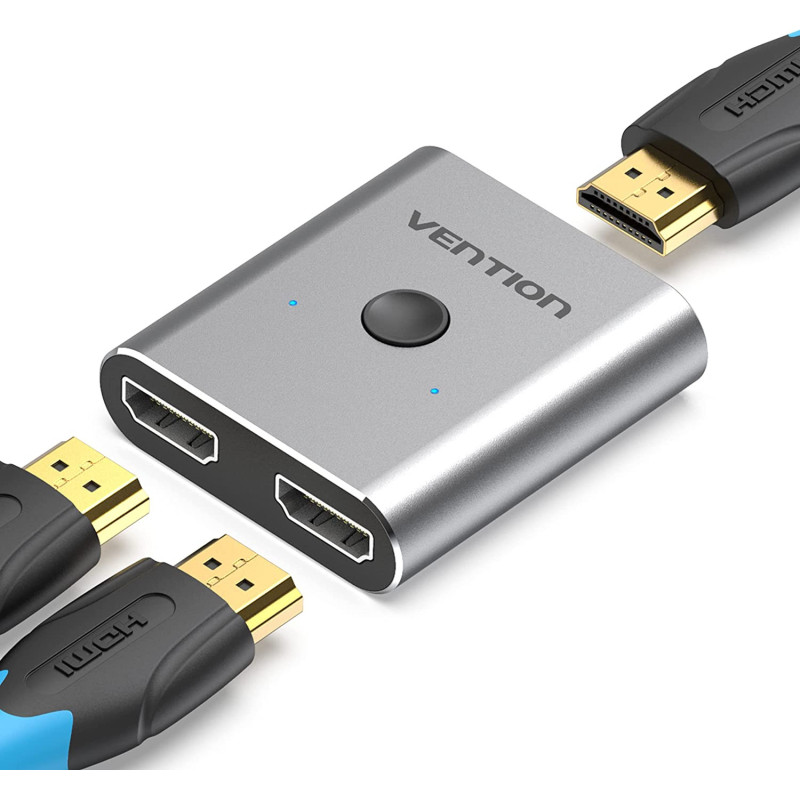 Vention 2 IN 1 OUT HDMI Switch, Bi-Directional HDMI Splitter (One Display at a time) Easy Switch HDMI Selector Support 4K, HDCP Compatible for TV Box, PS4, Laptop, PC HDTV Projector, etc