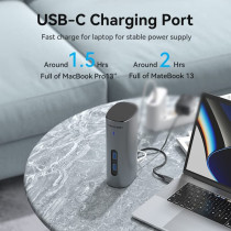 Vention 12 In 1 Vertical Hub Docking Station Pd 100W Type-C To 4K Hdmi, Vga, Usb 3.1 Gen 2, Usb3.0X2, Rj45 Sd/Tf, Trrs 3.5Mm Pd/Dc Adapter, Aluminum Alloy Type (12 In 1 - Tpjh0-Uk)