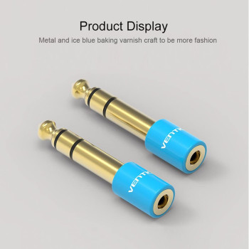 Vention 6.35mm Male to 3.5mm Female Stereo Adapter (2Pack) 1/4 inch Plug Male to 1/8 inch Stereo Jack Female Aux Converter Adapter for Headphone Headset Microphone Amplifier Mixer