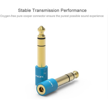 Vention 6.35mm Male to 3.5mm Female Stereo Adapter (2Pack) 1/4 inch Plug Male to 1/8 inch Stereo Jack Female Aux Converter Adapter for Headphone Headset Microphone Amplifier Mixer