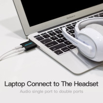Vention 3.5mm External USB Sound Card usb adapter usb audio Adapter card With Mic USB To Jack 3.5 Converter For PS4 Laptop Computer Headphone Sound Card (no cable)