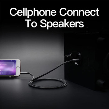 Vention 3.5mm Male to 6.35mm Male Nylon Braided TRS Stereo Audio Cable 1/8" to 1/4" Suitable for iPhone, Amplifier, Laptop, Home Theater, Guitar