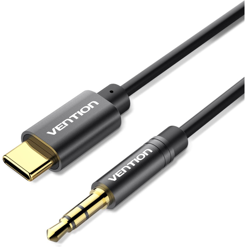 Vention 1.5 meter USB C to 3.5mm Aux Cable, Retractable Gold Plated Type-c to 3.5mm Audio Aux 3.5mm Male to USB-C Male Audio Stereo Cord Speaker Cable for Samsung Note8/S8,Moto Z !