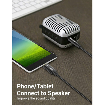 Vention 1.5 meter USB C to 3.5mm Aux Cable, Retractable Gold Plated Type-c to 3.5mm Audio Aux 3.5mm Male to USB-C Male Audio Stereo Cord Speaker Cable for Samsung Note8/S8,Moto Z !