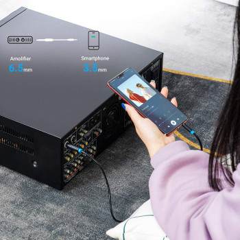 VENTION 6.35mm to 3.5mm Stereo Jack Cable, 6.35mm 1/4 inch to 3.5mm 1/8 inch Audio Stereo Cable Male to Male for iPod, Laptop,Home Theater Devices, and Mixer Amplifiers