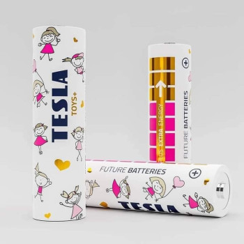 Tesla AA Battery For Kids Girls Toys+ Alkaline - Plus Extra Energy Blister Foil LR6/1.5V Pack of 4