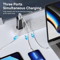 Vention 65W GaN USB C Charger 3 Ports (C+C+A) PPS PD Fast Charger QC 4.0 3.0 Wall Charger Power Adapter for MacBook iPad Pro Air, Dell XPS, iPhone Pro Max, Galaxy S22 S20 Note 20, Pixel (FEDB0-UK)