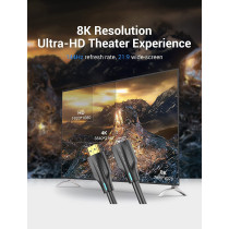 Vention 8K HDMI Cable, HDMI 2.1 Cable , Ultra High Speed 48Gbps 8K,60Hz 7680P Dolby Vision, Enjoy The HD Vision of The Game, Compatible with PS5,PS4,PS3 (8K HDMI Extension Cable, 0.5 Meter)