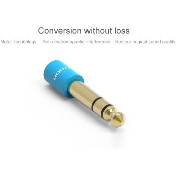 Vention 6.5mm Male to 3.5mm Female Stereo Adapter 1/4 inch Plug Male to 1/8 inch Stereo Jack Female Aux Converter Adapter for Headphone Headset Microphone Amplifier Mixer