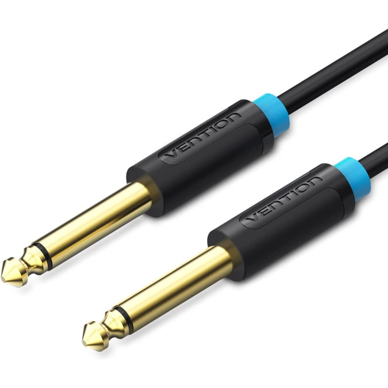 Vention 6.5mm Guitar Lead, 1/4" to 1/4" TS Professional Speaker Cable Bass AMP Cord 1/4 Straight to Straight for Electric Guitar, Bass Guitar, Electric Mandolin, Pro Audio, Black (3 Meter)