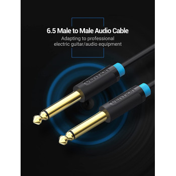 Vention 6.5mm Guitar Lead, 1/4" to 1/4" TS Professional Speaker Cable Bass AMP Cord 1/4 Straight to Straight for Electric Guitar, Bass Guitar, Electric Mandolin, Pro Audio, Black (3 Meter)