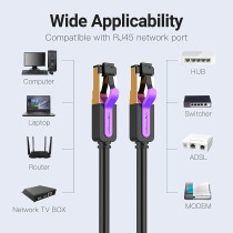 VENTION Cat 7 Ethernet Cable 10Gbps 600MHz High Speed LAN Patch RJ45 Cable SSTP Network Cable Compatible with Switch/Router/Modem/Patch panel/Access Point/patch fields (Cat.7 SSTP Round, 2 Meter)