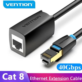 VENTION Cat 8 Ethernet Cable 40Gbps 2000MHz High Speed LAN Patch RJ45 Cable S/FTP Twisted Pair Network Cable for Switch, Router, Patch Panel, PS4, Xbox, Data Center (Cat.8 SSTP Extension)