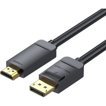 VENTION Cable, 4K,30Hz DP Male to HDMI Male Gold Plated HAG series for PC, Laptop, TV, Projectors, Monitors Gold-Plated (DP to HDMI 4K)