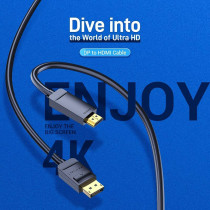 VENTION Cable, 4K,30Hz DP Male to HDMI Male Gold Plated HAG series for PC, Laptop, TV, Projectors, Monitors Gold-Plated (DP to HDMI 4K)