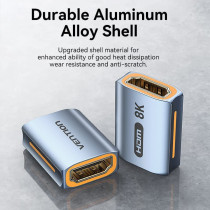 Vention Adapter Extender HDMI Female to Female - Gold Plated Interface 8K,60Hz HDMI 2.1 support 48Gbps bandwidth aluminum alloy shell (Pack of 2, 8K Extender)