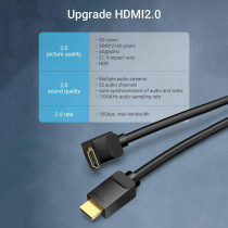 Vention AAR 90 Degree 2.0 Right Angle Cable 4K&3D Digital HD Cable Replacement for TV PS3/4 Splitter Video Audio (5 Meter)
