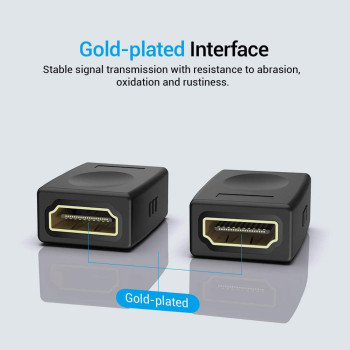Vention AIRB0 HDMI female to female coupler adapter HDMI 2.0 connector 4k 3840 * 2160P HDMI (Pack of 1, Extender)