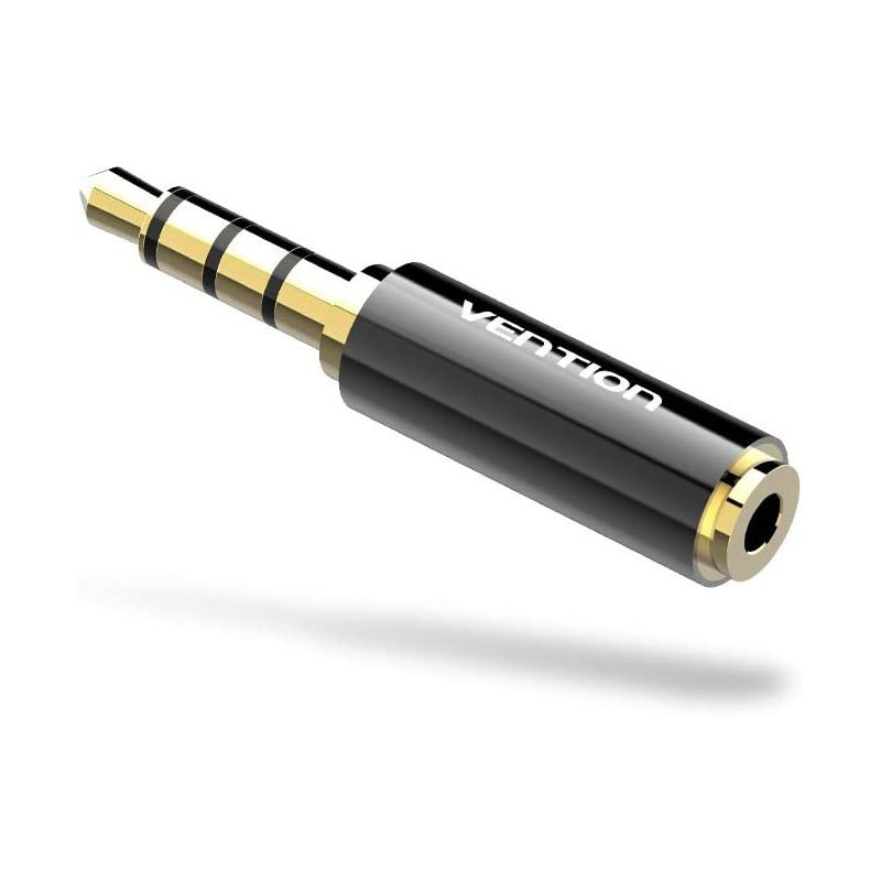 Vention BFBB0 3.5mm Male to 2.5mm Female Audio Adapter Metal Black