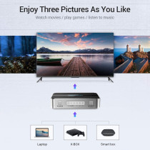 Vention AFOH0 3 in 1 out HDMI Switcher 4K HD HDMI 2.0 Splitter with Remote Control compatible with Laptop/DVD Player/PC/4K HDTV/LCD/Projector