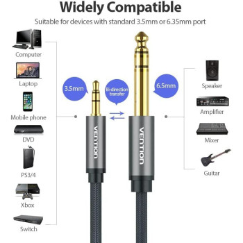 VENTION Audio Guitar Mixer Amplifier Speaker Cable (3.5mm to 6.5mm)
