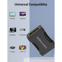Vention AIRB0 HDMI female to female coupler adapter HDMI 2.0 connector 4k 3840 * 2160P HDMI (Pack of 2, Extender)