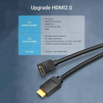 Vention AAQBG HDMI Angle Cable 4K HDMI 2.0 Cable HDMI 270 Degree Angle Adapter for Apple TV PS4 Splitter Video Audio (90 Degree)