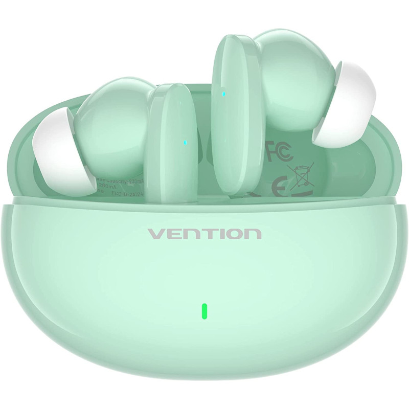 Vention Bluetooth Earphones TWS Ture Wireless Headphones USB-C Stereo Sports Movement Earbuds with Mic Hi-Fi Tone Quality Headset IPX4 Waterproof (NBF, Green)