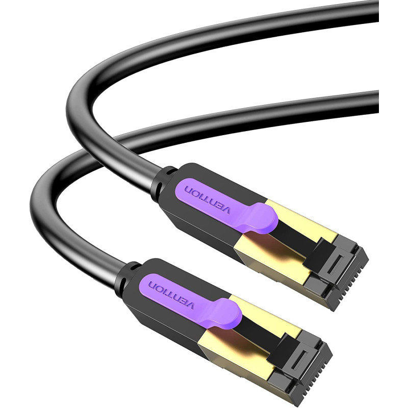 VENTION Cat 7 Ethernet Cable 10Gbps 600MHz High Speed LAN Patch RJ45 Cable SSTP Network Cable Compatible with Switch/Router/Modem/Patch panel/Access Point/patch fields (SSTP Round)