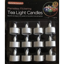 12 pcs/set Led flickering battery operated tea light