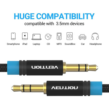 VENTION 3.5mm Audio Cable,VENTION 3.5mm AUX Cord,1/8 inch AUX Cable Male to Male for Headphones, Phone, Car Stereo, iPhone, iPad, HTC, LG