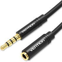VENTION 3.5mm Audio Mic Extension Cable,VENTION Headphone Extension Cable 4 pole 3.5mm audio extension cable Stereo audio cable, gold-plated interface nylon braided cable, for headset/TV/laptop