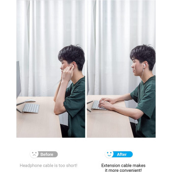 VENTION 3.5mm Audio Mic Extension Cable,VENTION Headphone Extension Cable 4 pole 3.5mm audio extension cable Stereo audio cable, gold-plated interface nylon braided cable, for headset/TV/laptop