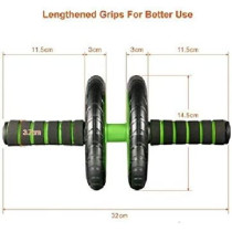 SPALL IMPEX Ab Wheel Roller Abdominal Trainer with Knee mat - Green/Black